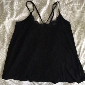 Black tank top with lace